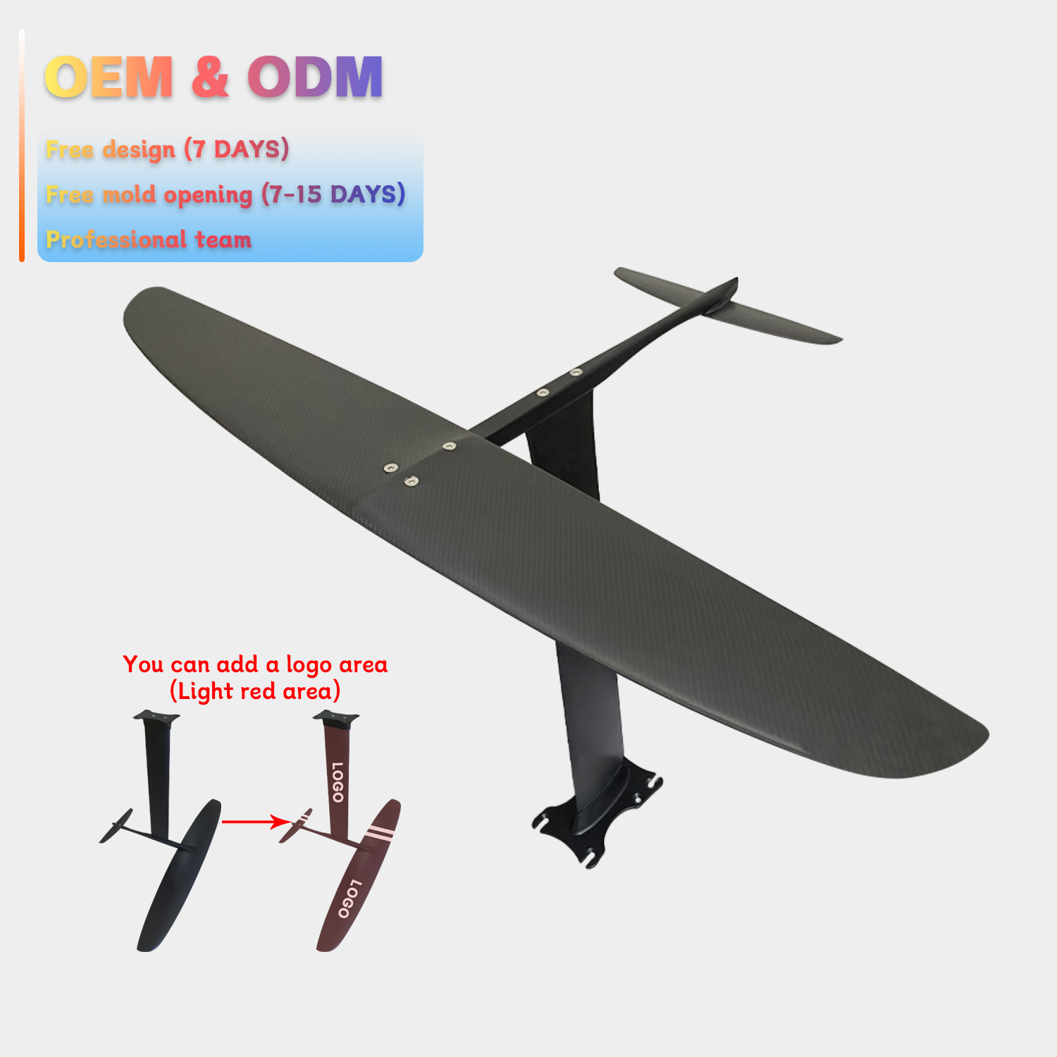 カーンの酒杯 foil OEM Large Blade Carbon Fiber Foil GY1310 for Hydrofoil Surfing