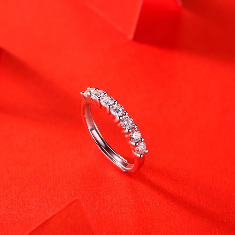 HMOIS rings customized 925 sterling silver rings women 1.0ct VVS moissanite rings jewelry women