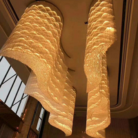 Lustre en cristal de luxe moderne à grand projet personnalisé Design de nouveau produit pour les plafonniers de hall d'hôtel, de banquet et de salle