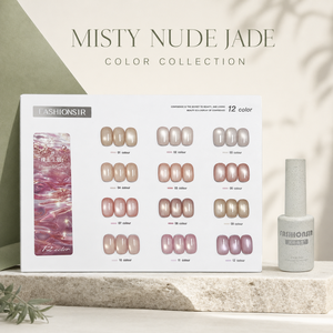 BelloGel Misty Nude Jade, Set de 12 Esmaltes de Gel Efecto Ojo de Gato en Tonos Mauve Lácteos, 10ml, Colección Magnética con Acabado Perla Suave - Product Image 2