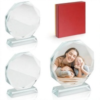 Trophée personnalisé vierge, plaque octogonale en cristal gravée, impression UV par sublimation, coffret cadeau DIY, cadeau d'affaires, cadeau de fêtes
