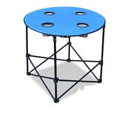 Table ronde pliable compacte pour pique-nique, camping, loisirs, table de pêche portable avec chaises