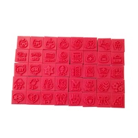 40 Pcs/box Tampons en bois pour enfants Décoration Journal Fait à la main Cartes Cadeaux Tampons en caoutchouc transparent pour Scrapbooking