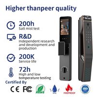 Cerradura Digital Inteligente ZJV20 con Wi-Fi, Reconocimiento Facial, Huella Dactilar, Código, Desbloqueo por Aplicación Tuya, Soporte para Tarjeta de Memoria SDK, para Madera/Aluminio