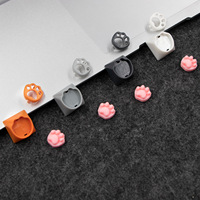 Keycaps en silicone souple en forme de patte de chat 1U, style PC, DIY, haute qualité, pour filles, blanc rose, personnalisables, fabriqués sur mesure