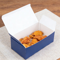 Boîte à poulet frit en carton ivoire pliable empilable biodégradable avec logo personnalisé pour la livraison de gâteaux et de poulet frit pour restaurant