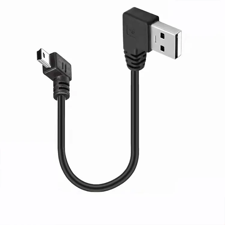 미니 팔꿈치 90 도 미니 5Pin USB 케이블 직각 USB 마초 남자 직각 미니 usb 충전 케이블