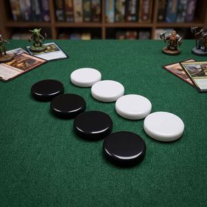 Accessoires de jeu en plastique de 20 mm avec motif imprimé UV, jetons de jeu, fabricant, vente en gros, pièces de dames personnalisées en couleur - Product Image 4