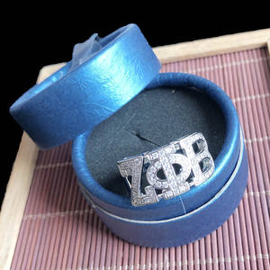 Zeta Phi <span class=keywords><strong>Beta</strong></span> ZOB Graduation Sororité Anneau Cubique Zircon Diamant Pierre Argent Plaqué Lettre Grecque 1920 Bagues - Product Image 6