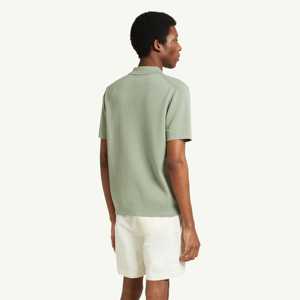 เสื้อโปโลแขนสั้นถักสำหรับผู้ชาย2025 Vscoo เสื้อโปโลผ้าฝ้าย100% ออกแบบได้เองสำหรับฤดูร้อน - Product Image 2