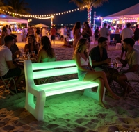 CAIQI Modèle 03 Banc lumineux LED moderne multicolore rechargeable et étanche pour ferme, salle à manger, événements extérieurs, hôtel