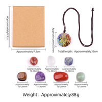 Lot de Colliers Pendentifs en Résine avec Pierres de Guérison 7 Chakras, Cristaux Naturels et Éclats d'Orgonite – Vente en Gros