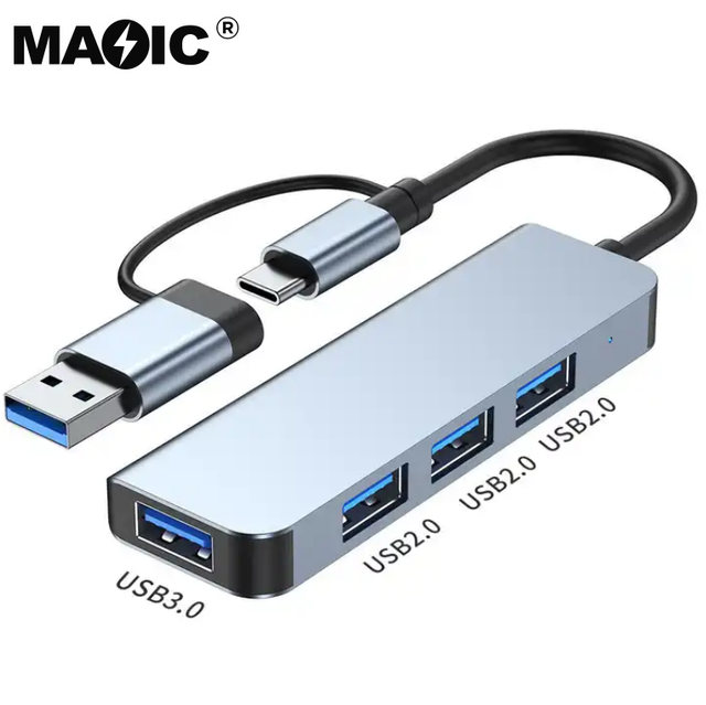 OEM Aluminum Alloy 2 in 1 USB a and Type C to 4 Ports 5 Ports 7 Ports Usb 3.0 Usb 2.0 SD TF HUB