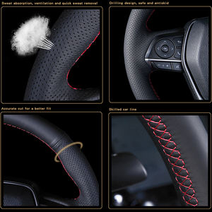 Cousu main Noir Véritable Couverture de Volant En Cuir pour <span class=keywords><strong>Kia</strong></span> Cerato 2005 2006 2007 2008 2009 2010 2011 2012 Vieux <span class=keywords><strong>Kia</strong></span> <span class=keywords><strong>Ceed</strong></span> - Product Image 4