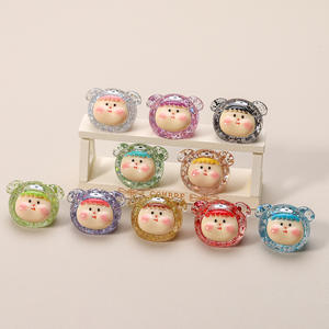 Nuevo lindo colorido estéreo-brillo cabeza de oso Lilith Diy resina encanto accesorios para bolso ciego llaveros - Product Image 4