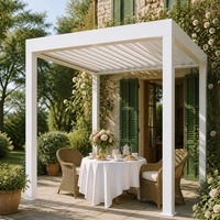 Pergola Aluminium Seri 175 Multi Warna Opsional, Kanopi Kolam Renang Luar Ruangan