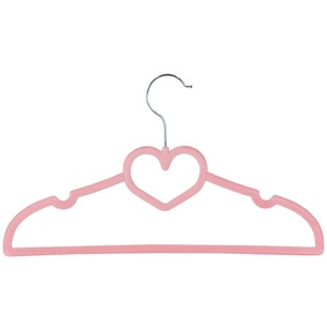 Inspring-percha de terciopelo con forma de corazón para niñas, abrigo con forma de corazón, ahorro de espacio, Premium, Rosa - Product Image 1