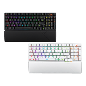 For ROG Strix Scope II RX 98 <b>Wireless</b> Mechanical <b>Keyboard</b> Tri-Mode Connectivity RGB PBT/ABS Keycaps Red/Blue Switch White/Black - Product Image 1