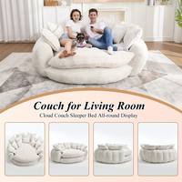Canapé convertible inclinable moderne style ferme, petit format, en carton, garni d'éponge, pour appartement, salon, meuble gonflable en velours
