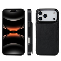Étui de téléphone en cuir PU avec porte-cartes magnétique multi-fentes Minibook pour iPhone 17 16 15 Pro Max