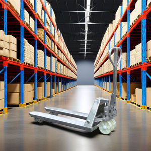 SS pallet truck ton hydraulic pallet jack for hygienic <b>material</b> <b>handling</b> durable rust resistant design - Product Image 3