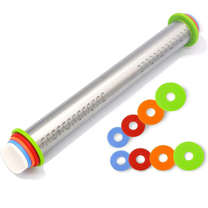 Adjustable Stainless Steel <b>Rolling</b> Pin Baking Leather Kneading <b>Tool</b> for Dough & Flour Pastry Boards & <b>Tools</b> - Product Image 1