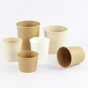 Bol à <span class=keywords><strong>soupe</strong></span> de nouilles chaudes en papier kraft blanc biodégradable compostable avec couvercle en PP - Product Image 2