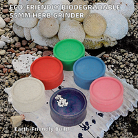 Broyeur à herbes manuel en plastique biodégradable Yiwu Erliao 55 mm, broyeur à tabac, broyeur à épices, vente en gros