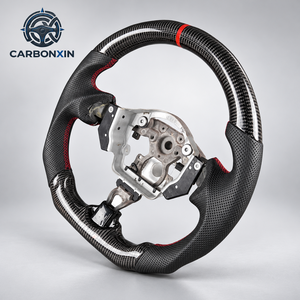 Volante Deportivo de 3 Radios de Fibra de Carbono Forjado Personalizado con Cuero para Nissan Sentra Nismo Juke G37 370z RS F15 - Product Image 3