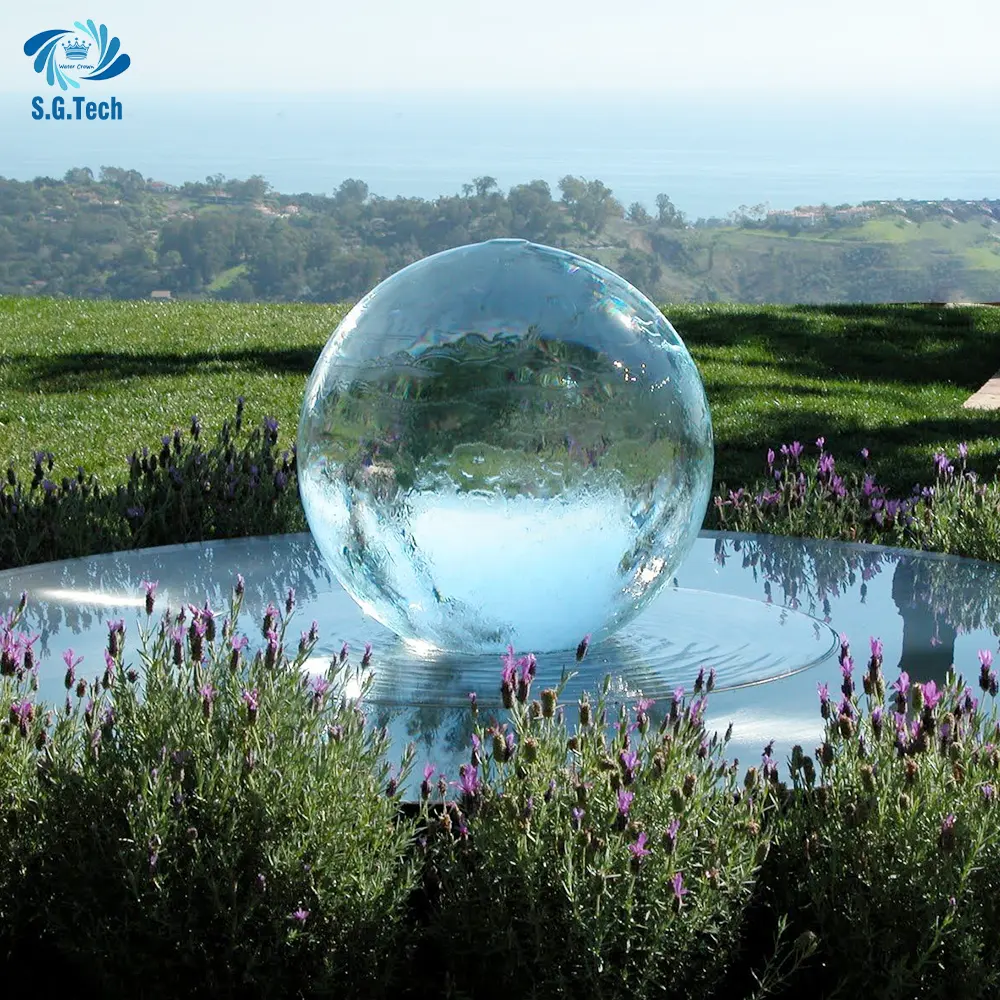 अनुकूलित आउटडोर मूर्तिकला विशाल गोलाकार जल फ़ीचर फाउंटेन स्टेनलेस स्टील मेटल बॉल फाउंटेन