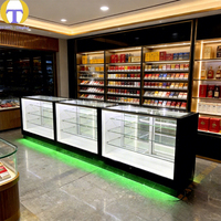 Vitrine professionnelle pour magasin de tabac avec éclairage LED RGB, base en MDF noir, pour mobilier de magasin de tabac moderne, utilisation en centre commercial