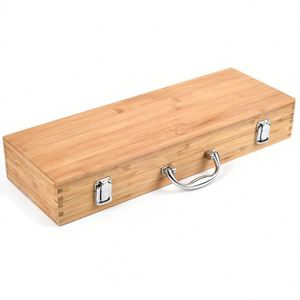Juego de Utensilios para Parrilla, Pinzas Reforzadas para Barbacoa, 5 Piezas de Acero Inoxidable, Accesorios para Asar con Estuche de Madera - Product Image 2