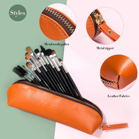 Étui à pinceaux de maquillage personnalisé, petit, mignon, style preppy, sac de voyage, pochette cosmétique imperméable à fermeture éclair