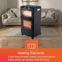 Chauffage Électrique et Gaz 2-en-1 Portable Autonome pour Intérieur, 3 Niveaux de Chaleur, Allumage Piézoélectrique, Butane