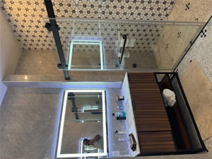 Puerta de Ducha Corredera Individual de Cristal con Bisagras Estilo Hogar Prima Custom, Kit Completo para Baño, Negra, 6mm, Tipo Diamante, para Hotel - Product Image 5