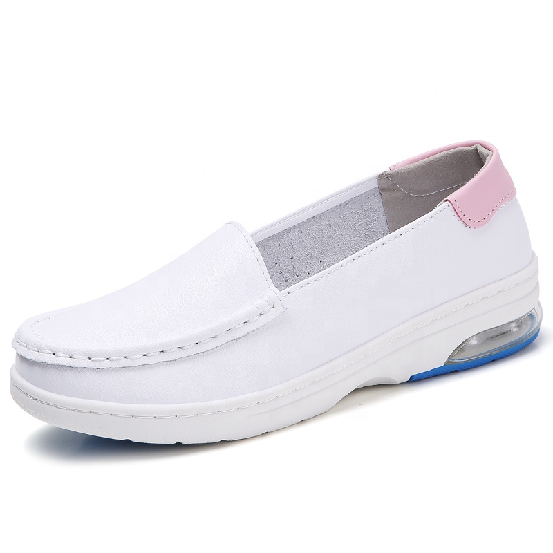 Удобная обувь из коровьей кожи для медсестер, нескользящая Белая обувь для медсестер