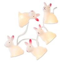 Guirlande lumineuse LED scandinave en plastique, étanche, à piles, motif lapin de Pâques, blanc chaud, pour la maison, la chambre, les fêtes