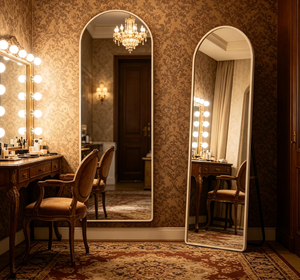 Arched Floor <b>Mirror</b> Wooden Framed Full Length Dressing <b>Mirror</b> Freestanding Bedroom Body Hair Vanity <b>Mirror</b> - Product Image 6