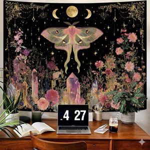 Floral Polyester Tapestry Wall Hanging Printed Machine Washable Wall Decor Wall Tapestry Art Bulk Wholesale Hand Wash Modern 2 - Product Image 2