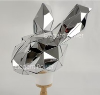 Casque Animal le plus chaud masque complet Cool Space Mirror Silver & Gold & Rainbow Cosplay casque pour fête Discothèque Night Club Costume