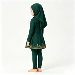 Kids Skirted Burkini Swimwear 3PCS <b>Modest</b> Full Coverage Swimsuit with Hijab Girls <b>Set</b> - Product Image 6