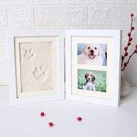 Cadre photo moderne en bois massif, étanche, fait main, avec empreinte de patte de chat ou de chien, finition peinture naturelle, numérique, pour DIY