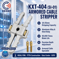 KEXINT KXT-404 Dénudeur et coupeur longitudinal pour gaine de câble à fibre optique blindé 10-25mm, pour 2-288 fibres, Outil FTTH en acier laminé à froid