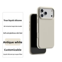 Coque de protection personnalisée en silicone liquide de haute qualité Gertrude pour iPhone 17 Air 16 Pro Max, simple, avec ventouse, disponible en couleurs personnalisées
