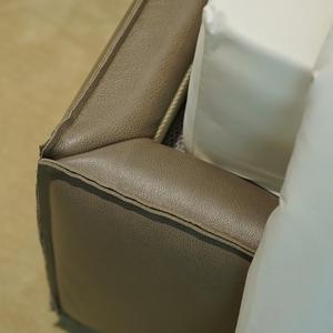 Modern Brown Leather Upholstered <b>Bed</b> <b>Frame</b> with Curved Wrap Around Headboard and Upholstered Base Platform <b>Bed</b> for Bedroom - Product Image 5