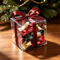 Boîte d'emballage carrée transparente en PET pour bonbons mous - Emballage extérieur pliable en PVC recyclable, personnalisable, imprimé en couleur pour petites collations