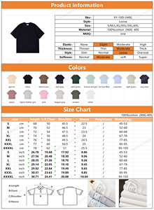 Camiseta de Algodón 100% de Alta Calidad OEM, Talla Grande, Personalizable con Logotipo por Impresión Digital, 240 g/m², Cuello Redondo, Lisa, para Hombre - Product Image 3