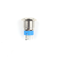 16/19/22/30mm 12/24V 12-20A Sakelar Tombol Tekan Sementara Pengunci Otomatis On-(Off) SPST Kontak Normal Tertutup 12mm IP65 LED Kuningan