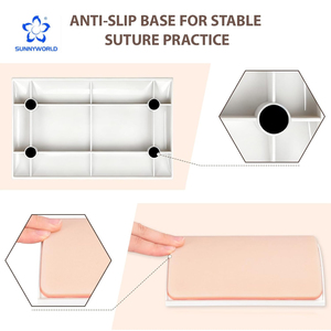 Matériel médical à domicile : Coussin en silicone pour la pratique, texture réaliste multicouche avec plaies pré-découpées, coussin en silicone pour l'entraînement à la suture - Product Image 6