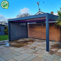 Pergola bioclimatique moderne en aluminium imperméable pour l'extérieur, pergola à lames orientables